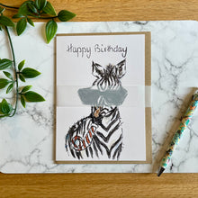 Load image into Gallery viewer, Party Zebra Birthday Card