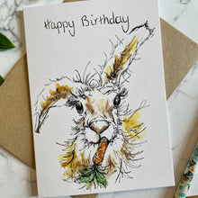 Load image into Gallery viewer, Munching Hare Birthday Card
