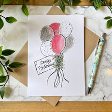 Load image into Gallery viewer, Happy Birthday ~ Pink, White & Grey Balloons