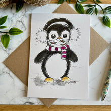 Load image into Gallery viewer, Penguin Christmas Mask - Christmas Card