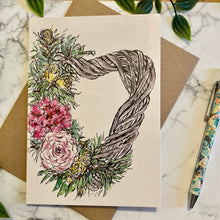 Load image into Gallery viewer, Floral Wicker Heart - Grey