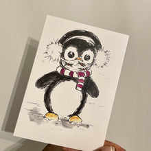 Load image into Gallery viewer, Penguin Christmas Mask - Christmas Card