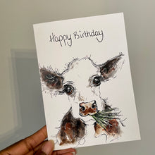 Load image into Gallery viewer, Munching Cow Birthday Card