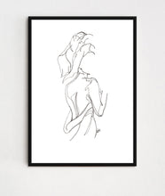 Load image into Gallery viewer, Bath Towel Side View Lady Line Drawing