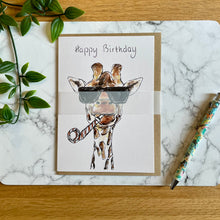 Load image into Gallery viewer, Party Giraffe Birthday Card