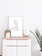 Load image into Gallery viewer, Sitting Lady Line Drawing