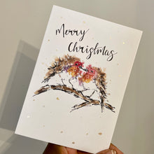 Load image into Gallery viewer, Merry Christmas Robin Love Birds - Christmas Card