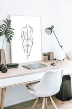 Load image into Gallery viewer, Nude Lady Back View Line Drawing