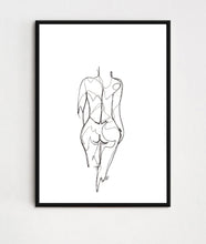 Load image into Gallery viewer, Nude Lady Back View Line Drawing