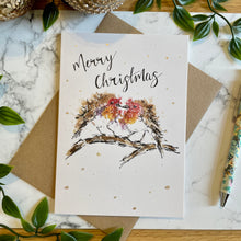 Load image into Gallery viewer, Merry Christmas Robin Love Birds - Christmas Card