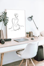 Load image into Gallery viewer, Sitting Lady Back View Line Drawing