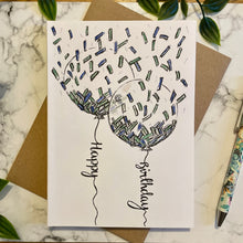 Load image into Gallery viewer, Happy Birthday Green & Blue Confetti Balloons
