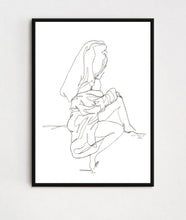 Load image into Gallery viewer, Towel & Dressing Gown Lady Line Drawing