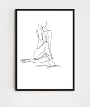 Load image into Gallery viewer, Sitting Lady Line Drawing