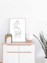 Load image into Gallery viewer, Bath Towel Side View Lady Line Drawing