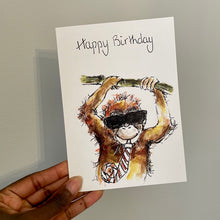 Load image into Gallery viewer, Monkey With Sunglasses Birthday Card