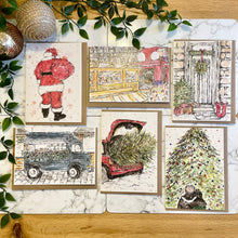 Load image into Gallery viewer, Set of 6 Festive Christmas Cards