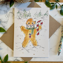 Load image into Gallery viewer, Gingerbread Man Christmas Mask - Christmas Card