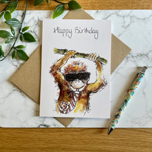Load image into Gallery viewer, Monkey With Sunglasses Birthday Card