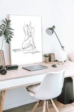 Load image into Gallery viewer, Sitting Lady Line Drawing