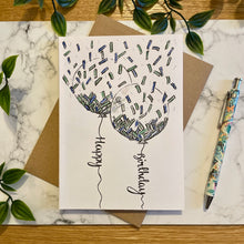 Load image into Gallery viewer, Happy Birthday Green & Blue Confetti Balloons