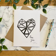 Load image into Gallery viewer, Love You! - Geometric Black & White Heart