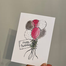 Load image into Gallery viewer, Happy Birthday ~ Pink, White & Grey Balloons