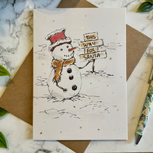Load image into Gallery viewer, This way to Santa - Christmas Card