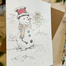 Load image into Gallery viewer, This way to Santa - Christmas Card