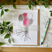 Load image into Gallery viewer, Happy Birthday ~ Pink, White & Grey Balloons