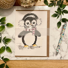 Load image into Gallery viewer, Penguin Christmas Mask - Christmas Card