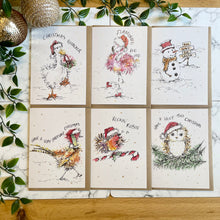 Load image into Gallery viewer, Festive Animal Set of 6 Christmas Cards