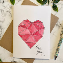 Load image into Gallery viewer, Love You! - Geometric Pink Heart