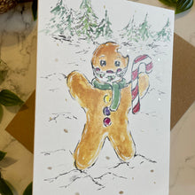 Load image into Gallery viewer, Gingerbread Man Christmas Mask - Christmas Card