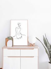Load image into Gallery viewer, Sitting Lady Back View Line Drawing