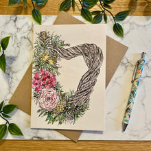 Load image into Gallery viewer, Floral Wicker Heart - Grey