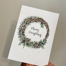 Load image into Gallery viewer, Merry Christmas Wreath - Christmas Card