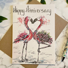 Load image into Gallery viewer, Happy Anniversary ~ Flamingos
