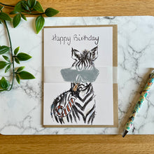 Load image into Gallery viewer, Party Zebra Birthday Card
