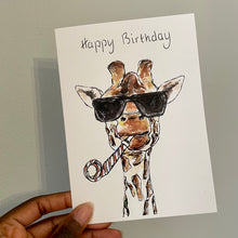 Load image into Gallery viewer, Party Giraffe Birthday Card
