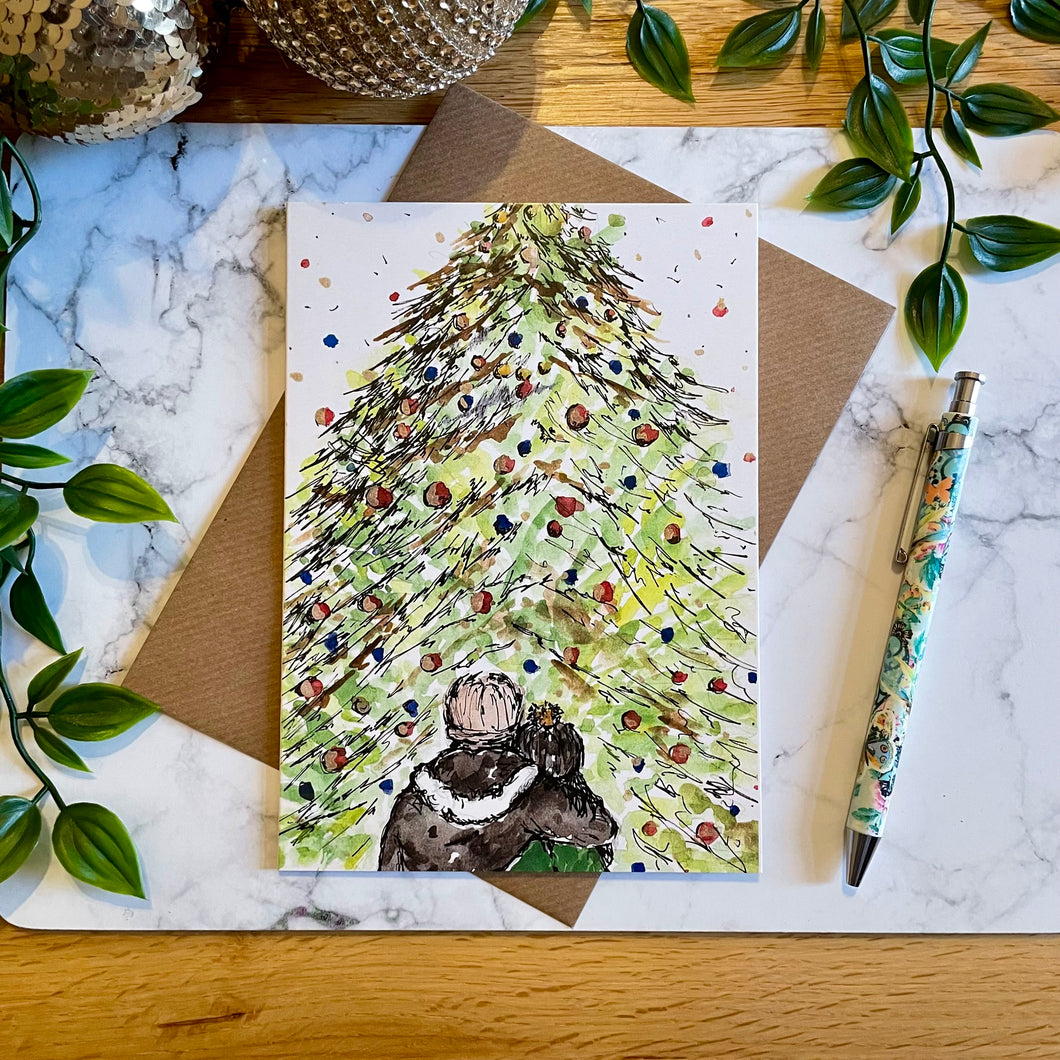 Christmas Tree Couple - Christmas Card