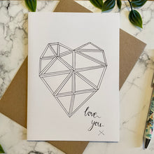 Load image into Gallery viewer, Love You! - Geometric White Heart
