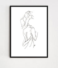 Load image into Gallery viewer, Bath Towel Side View Lady Line Drawing
