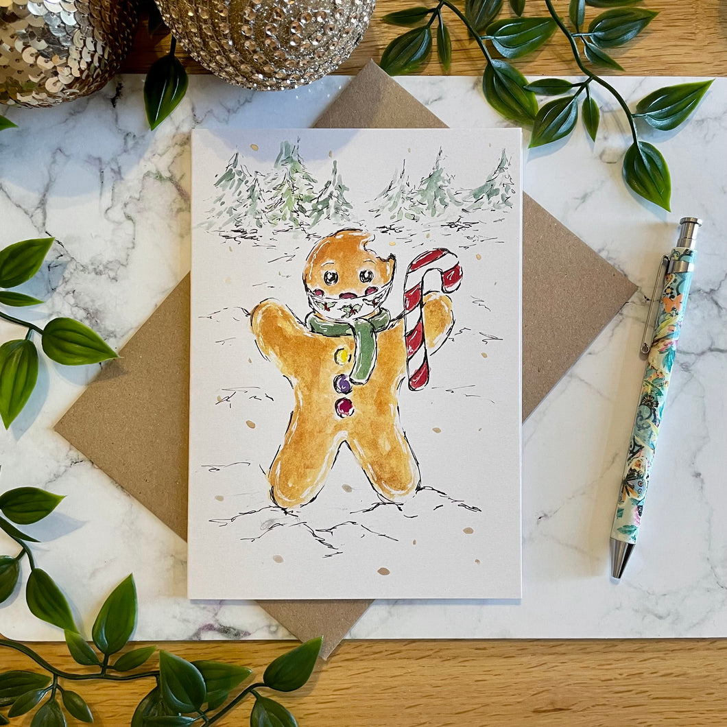 Gingerbread Man Christmas Mask - Christmas Card