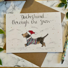 Load image into Gallery viewer, Dachshund through the snow - Christmas Card
