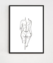 Load image into Gallery viewer, Nude Lady Back View Line Drawing
