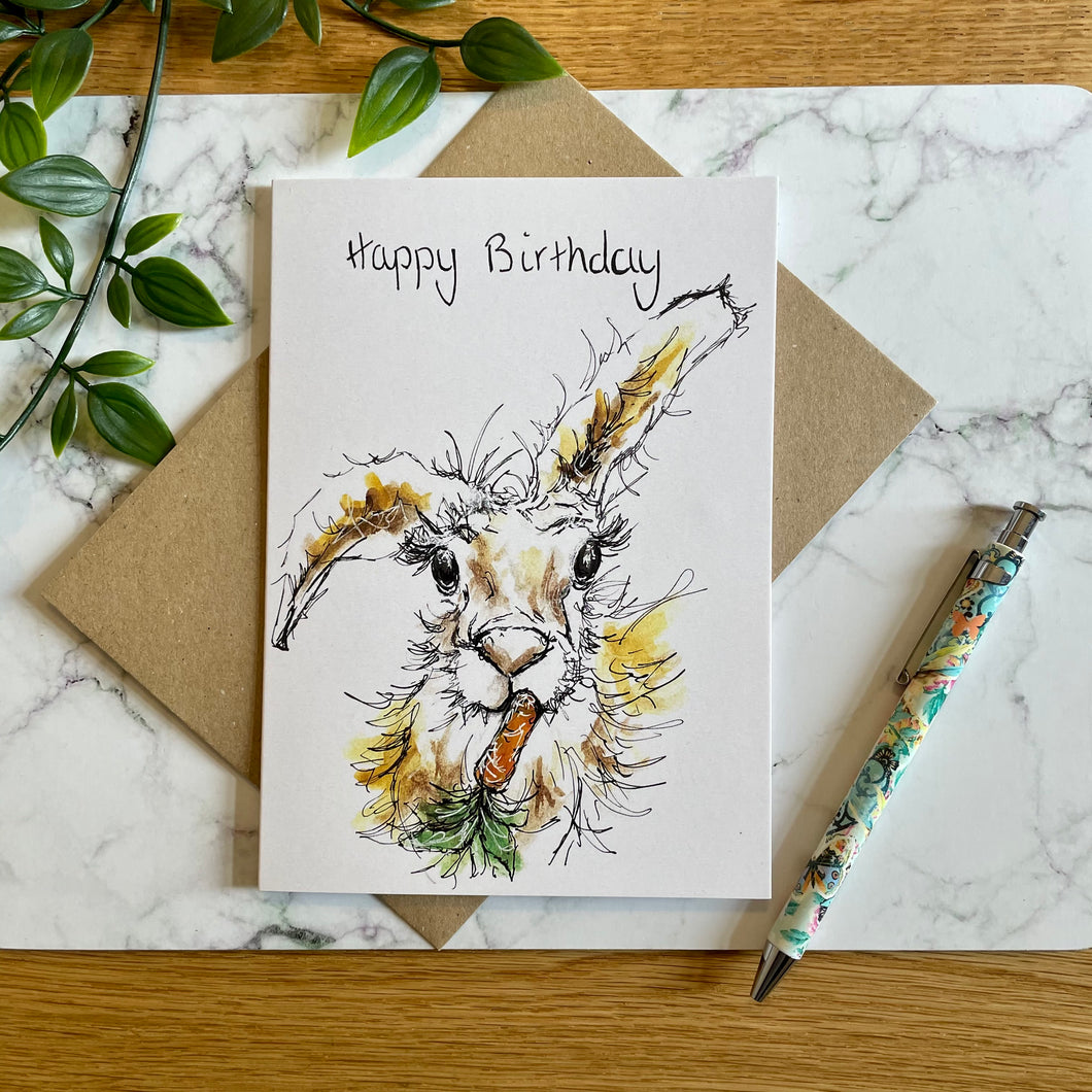 Munching Hare Birthday Card