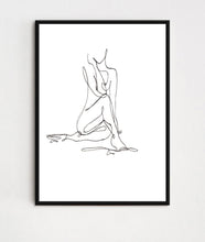 Load image into Gallery viewer, Sitting Lady Line Drawing
