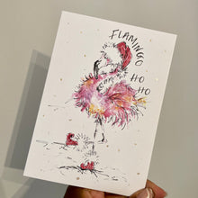 Load image into Gallery viewer, Flamingo Ho Ho - Christmas Card
