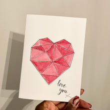 Load image into Gallery viewer, Love You! - Geometric Pink Heart

